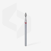 Embout Manucure STALEKS Diamond Nail Drill Bit, "Drop", Red, Head Diameter 2.3 Mm