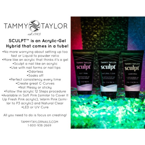 TUBE ACRYGEL  SCULPT GEL NATURAL CLEAR  TAMMY TAYLOR