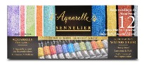 KIT PEINTURE 12 AQUARELLES Française au Miel SENNELIER Couleurs irisées 