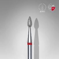 Embout Manucure STALEKS Diamond Nail Drill Bit, "Drop", Red, Head Diameter 2.3 Mm