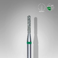 Embout Manucure STALEKS Diamond Nail Drill Bit, Rounded "Cylinder", Green, Head Diameter 1.4 Mm