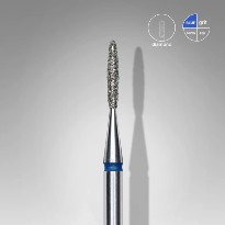 Embout Manucure STALEKS Diamond Nail Drill Bit, "Flame", BLUE, Head Diameter 1.4 Mm