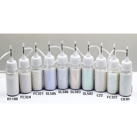 KIT DE 10 POUDRES GLITTERS BLANCHES