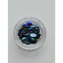 Perles type marquise  pour nail art couleur pétrole 