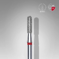 Embout Manucure STALEKS Diamond Nail Drill Bit, Rounded "Cylinder", Red, Head Diameter 2.3 Mm