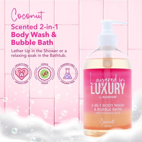 Gel douche Blossom 2-IN-1 Body Wash & Bubble Bath 500 ml Coconut