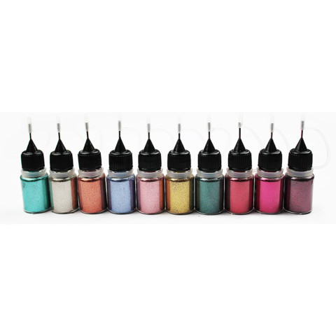 KIT DE 10 POUDRES FAIRY GLITTERS pour nail art