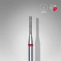 Embout Manucure STALEKS Diamond Nail Drill Bit, Rounded "Cylinder", RED, Head Diameter 1.4 Mm