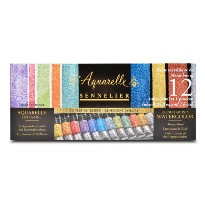 KIT PEINTURE 12 AQUARELLES Française au Miel SENNELIER Couleurs irisées 