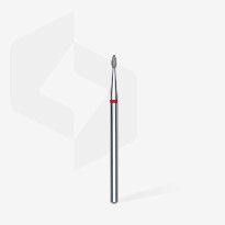 Embout Manucure STALEKS Diamond Nail Drill Bit, "Drop", Red, Head Diameter 1.6 Mm