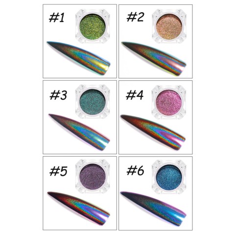 PIGMENT EFFET MIROIR HOLOGRAPHIQUE 6 couleurs aux choix