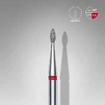 Embout Manucure STALEKS Diamond Nail Drill Bit, "Drop", Red, Head Diameter 1.6 Mm