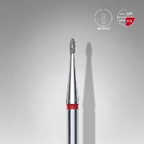 Embout Manucure STALEKS Diamond Nail Drill Bit, "BUD", Red, Head Diameter 2.5 Mm